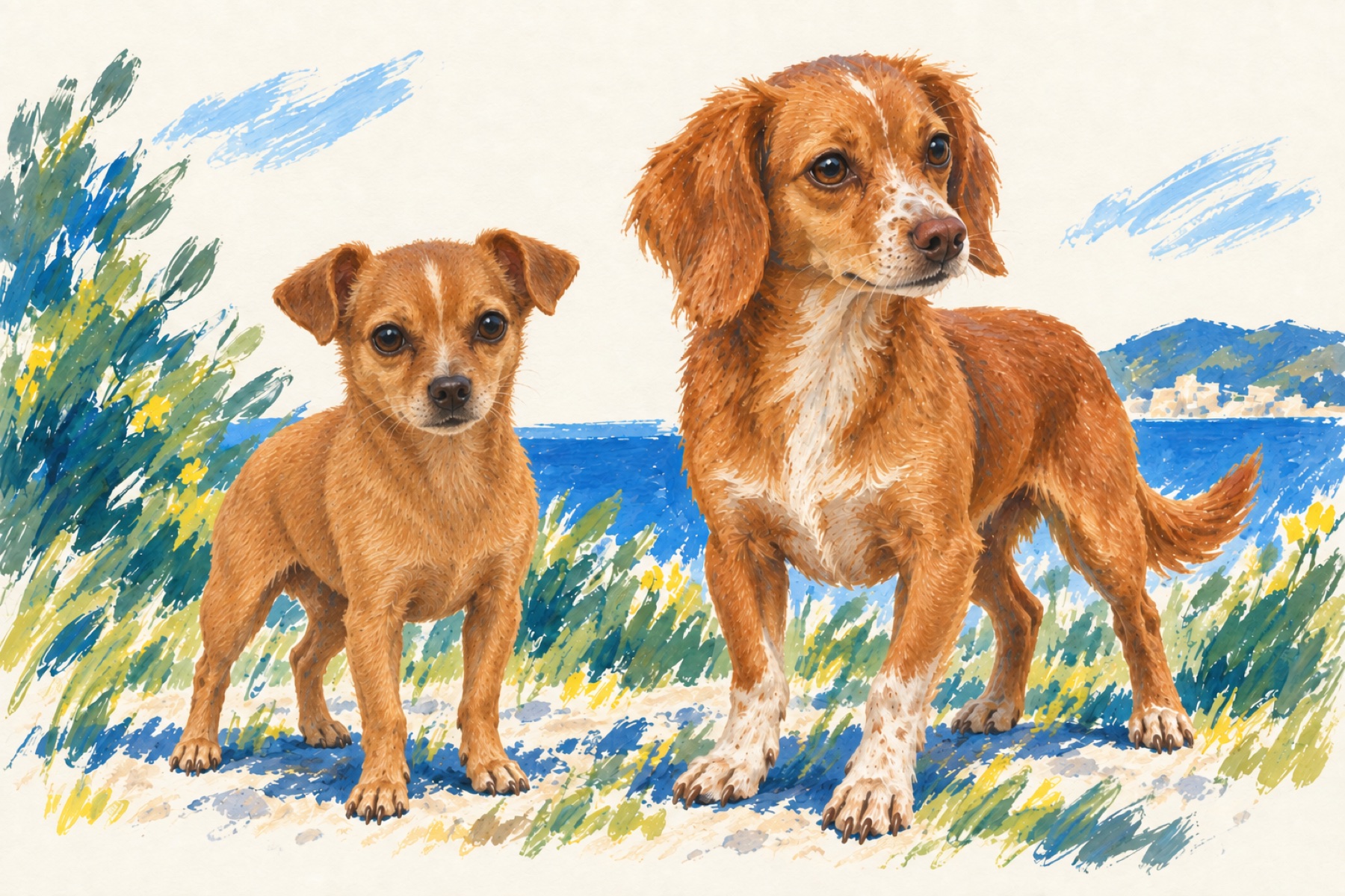 Drawing of Cochito and Jolene
