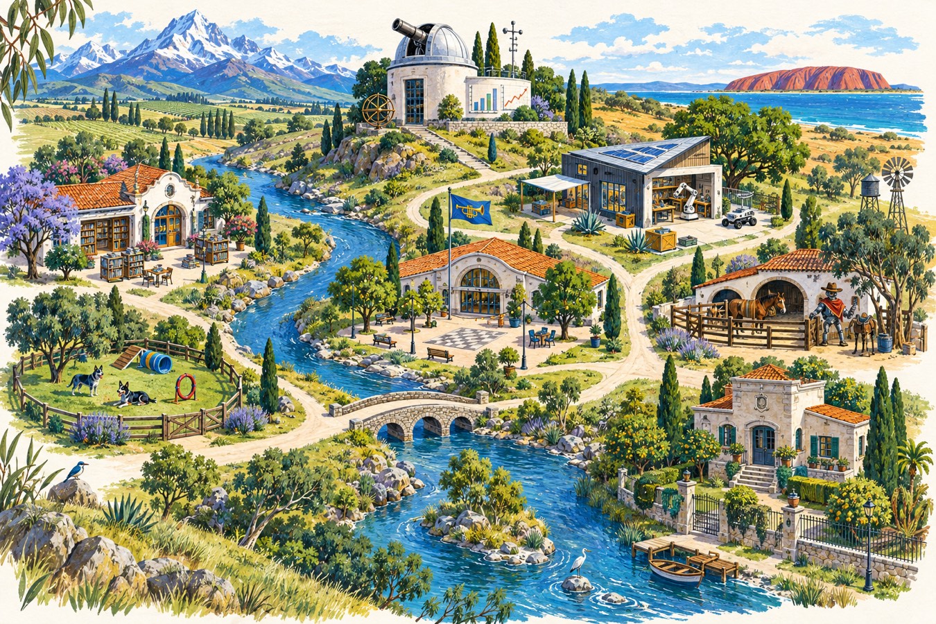 Mapa ilustrado del Pueblo Chico de Yossi